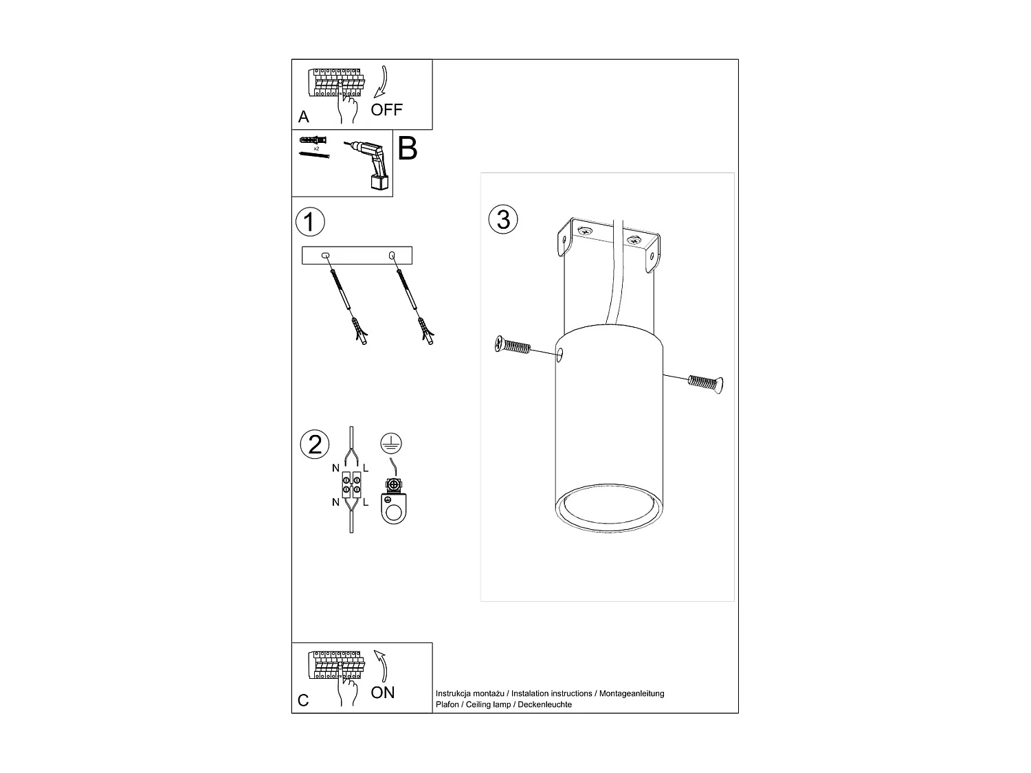 Sollux Lighting Lagos Downlight de Superficie, Blanco, 10cm