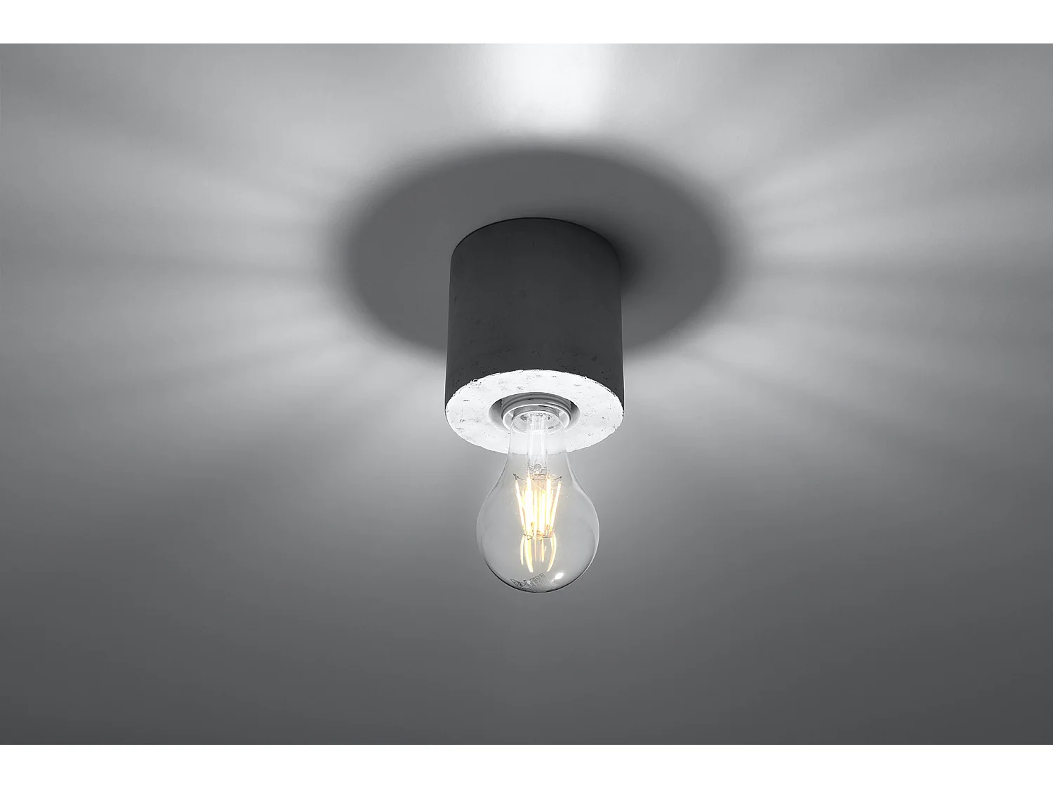 Plafondlampen Salgado Industrieel Van  - 1 Lichtbronnen - L.10 X H.10 Cm - Grijs