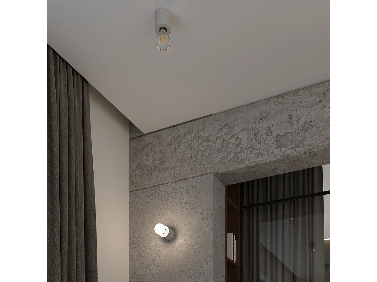 Plafondlampen Salgado Industrieel Van  - 1 Lichtbronnen - L.10 X H.10 Cm - Grijs