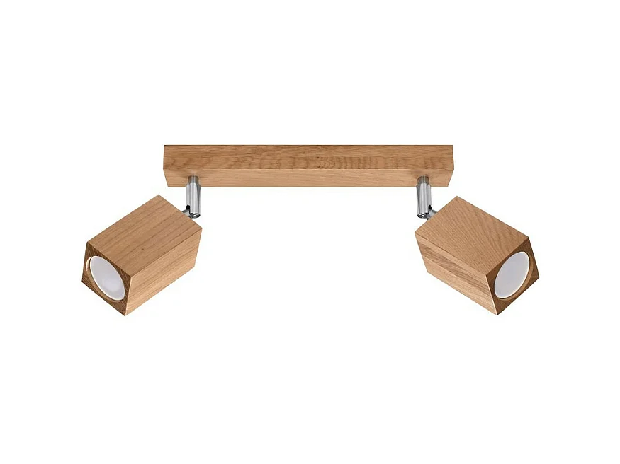 Sollux Lighting Keke Spot de plafond double carré en chêne bois, 2x GU10