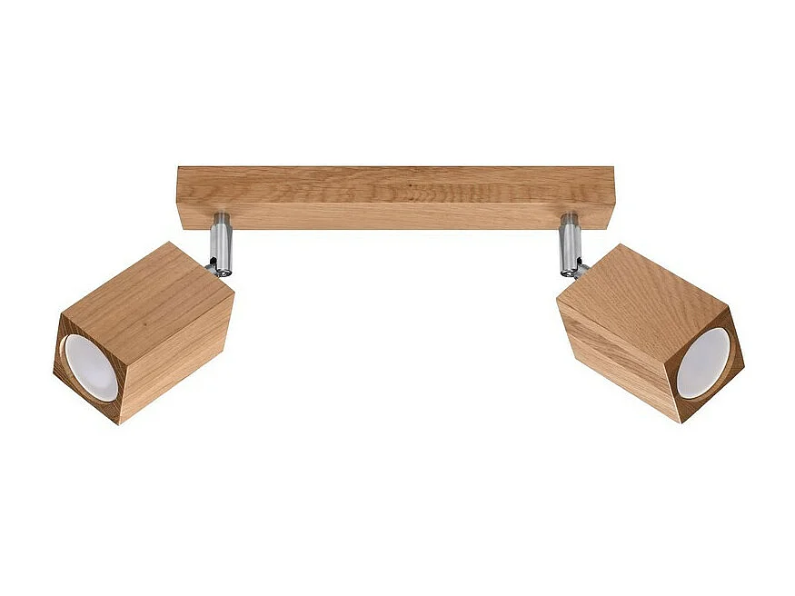 Sollux Lighting Keke Faretto da soffitto doppio quadrato in quercia in legno, 2x GU10