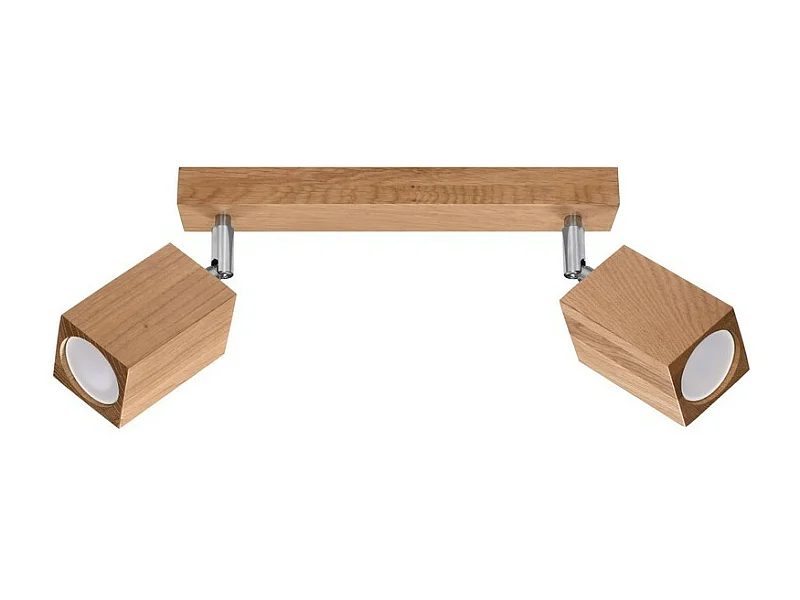 Sollux Lighting Keke Spot de plafond double carré en chêne bois, 2x GU10