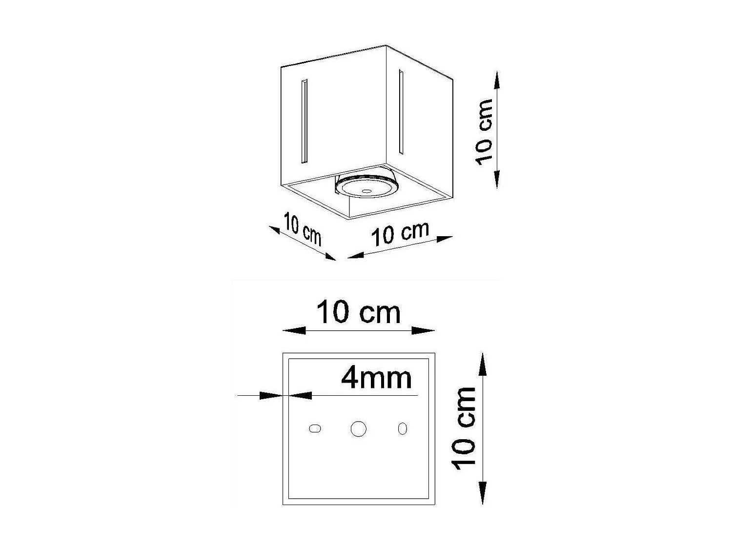 Luminárias De Teto Pixar Moderno, Alumínio - 1 Lichtbronnen - L.10 X H.10 Cm - Cinza