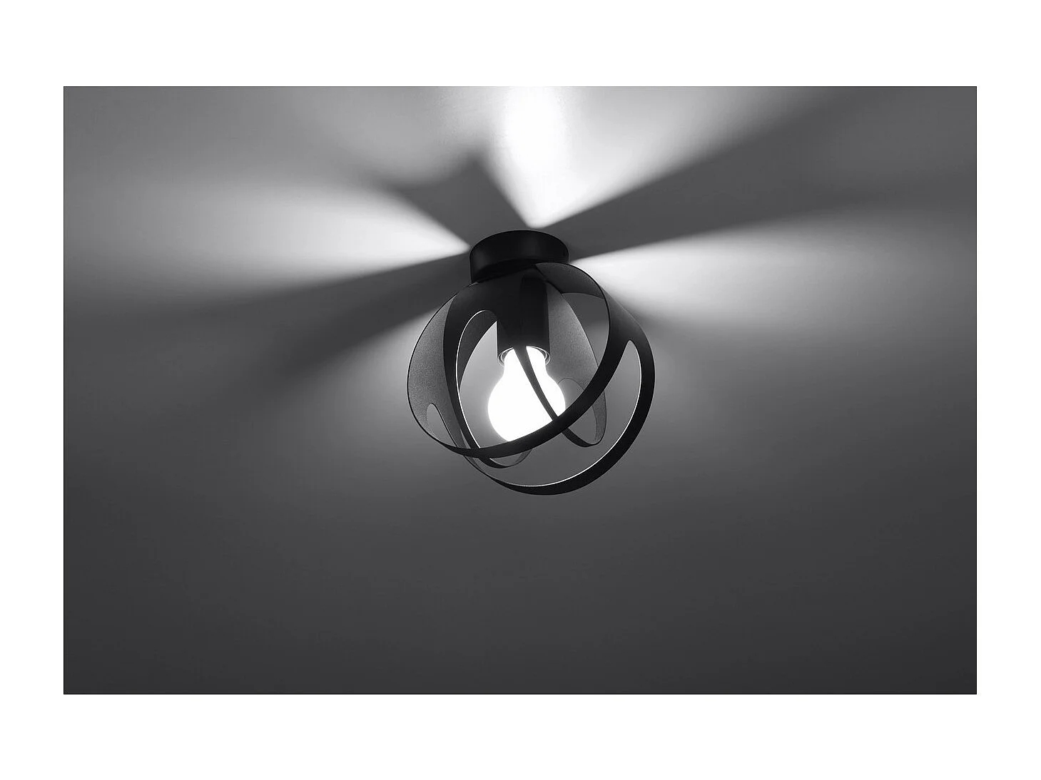 Sollux Lighting Tulos Lámpara semiempotrable, negra, 1x E27