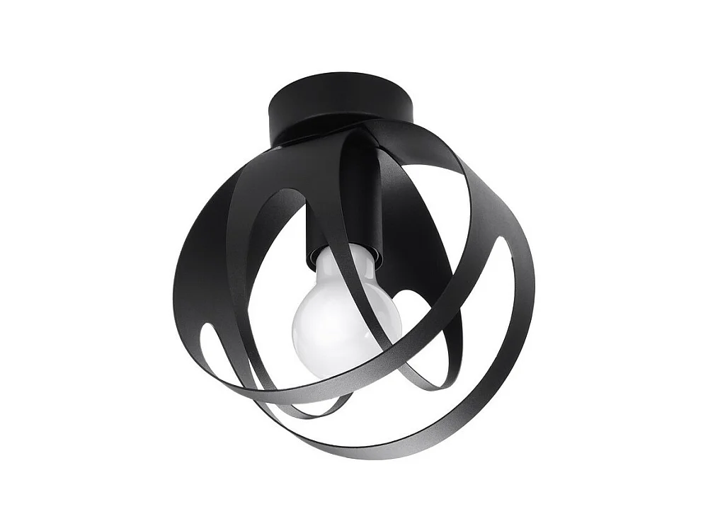Sollux Lighting Tulos Semi Plafonnier, Noir, 1x E27