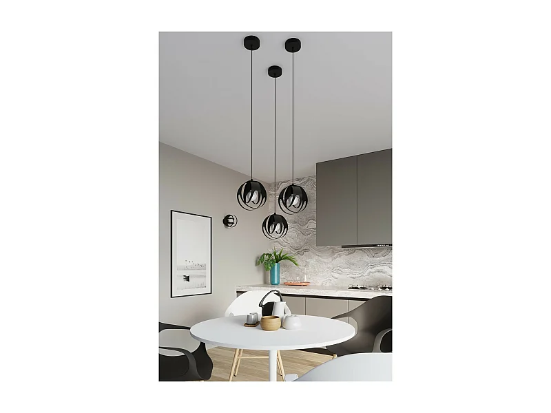 Sollux Lighting Tulos Semi Plafonnier, Noir, 1x E27