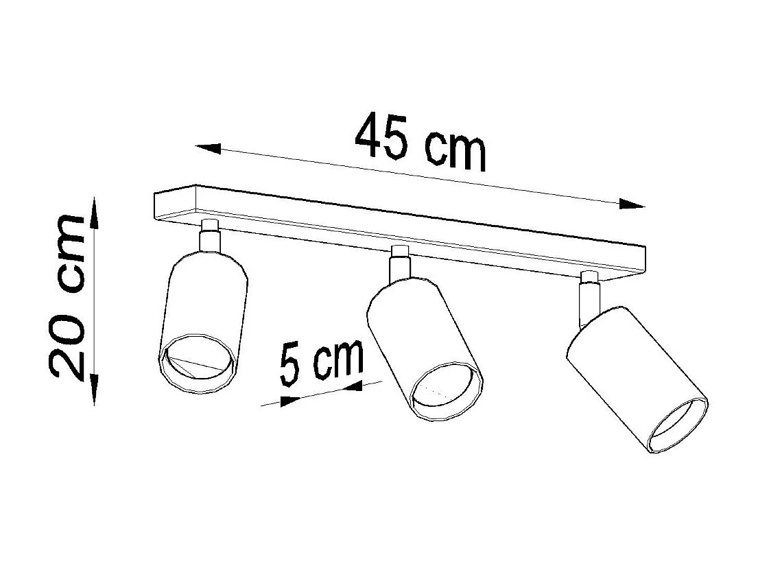 Sollux BERG Spot Bars Flush Light Bois Naturel GU10