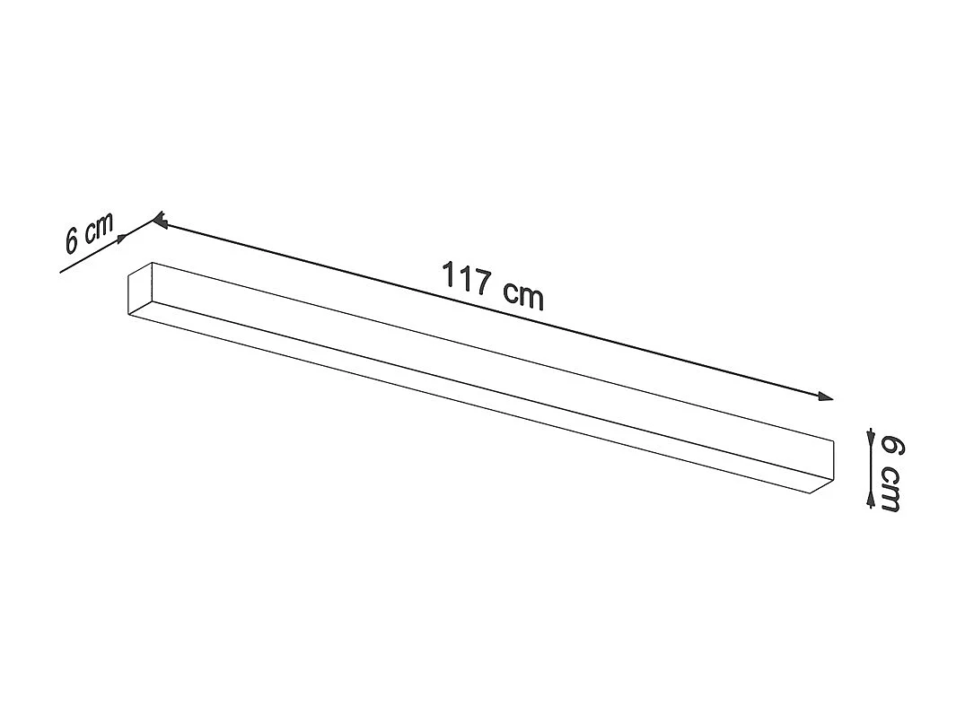 Integrierte LED-Wandleuchten Schwarz 115cm 4000K Applique LED da incasso integrate Nero 115cm 4000K