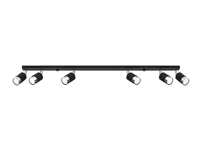 Sollux Lighting Nero Faretto da soffitto a barra, nero/cromo, 6x GU10