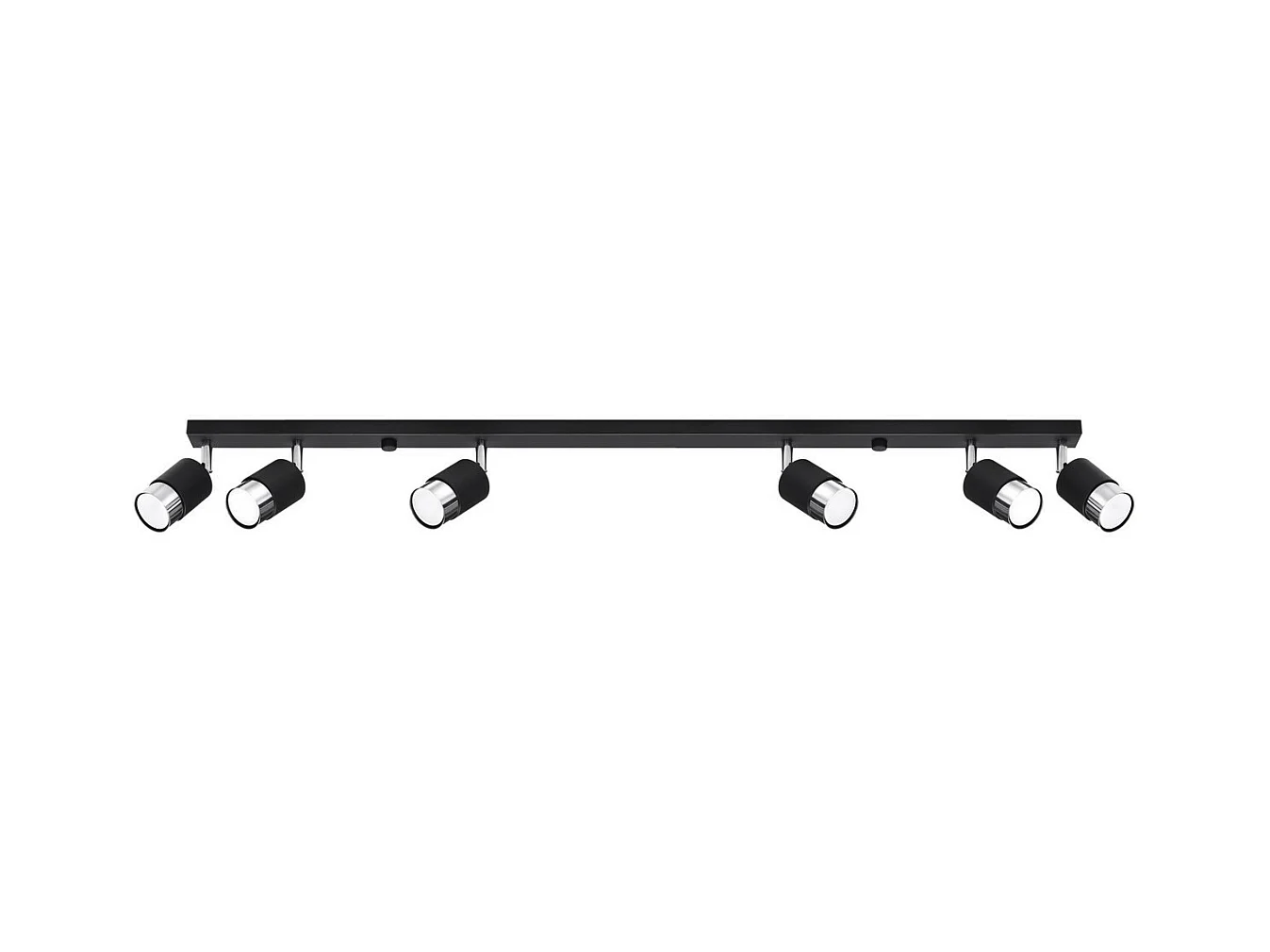 Plafondlampen Nero Modern Van  - 6 Lichtbronnen - L.117 X H.18 Cm - Zwart/Chroom