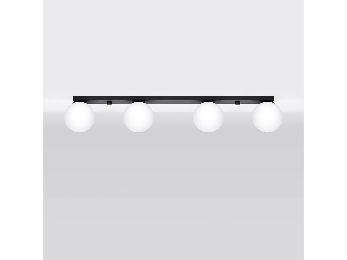 Plafondlampen Yoli Modern Van  - 4 Lichtbronnen - L.88 X H.14,5 Cm - Zwart