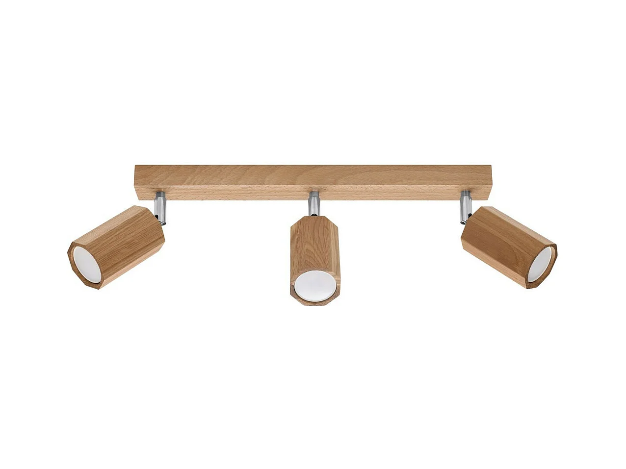 Sollux Lighting Zeke Barre de spots de plafond octogone en chêne, bois, 3x GU10