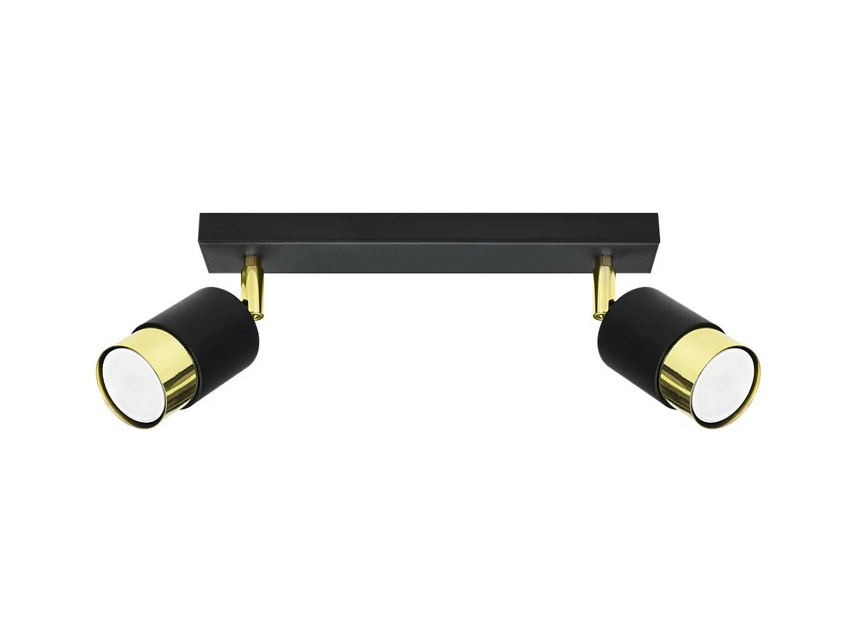 Sollux Lighting Nero Spot de plafond Twin, noir/doré, 2x GU10