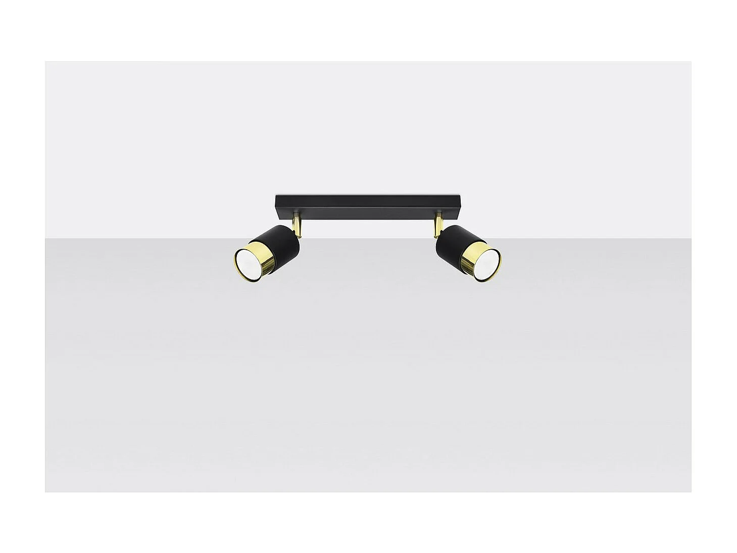 Plafondlampen Nero Modern Van  - 2 Lichtbronnen - L.30 X H.18 Cm - Zwart Goud