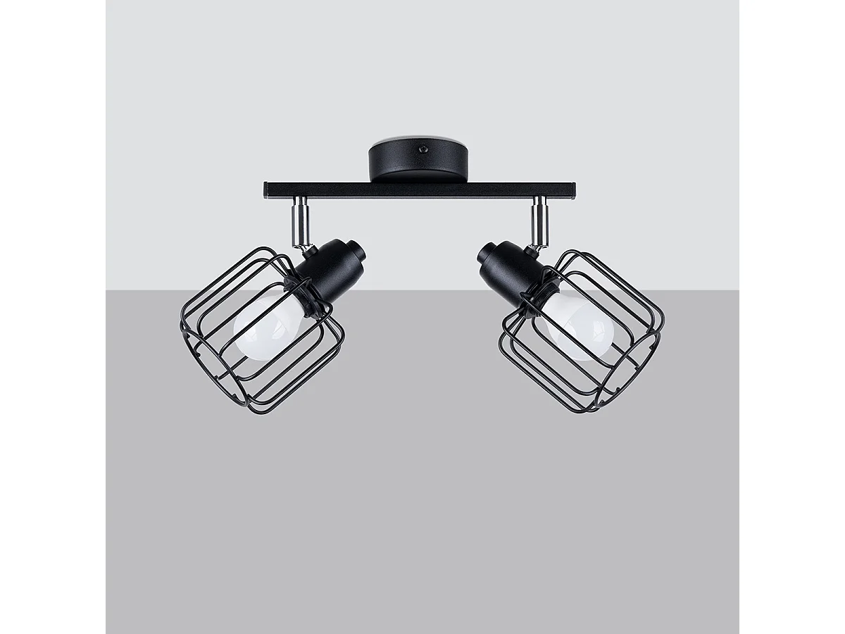 Sollux Beluci Spot de Plafond Twin Noir