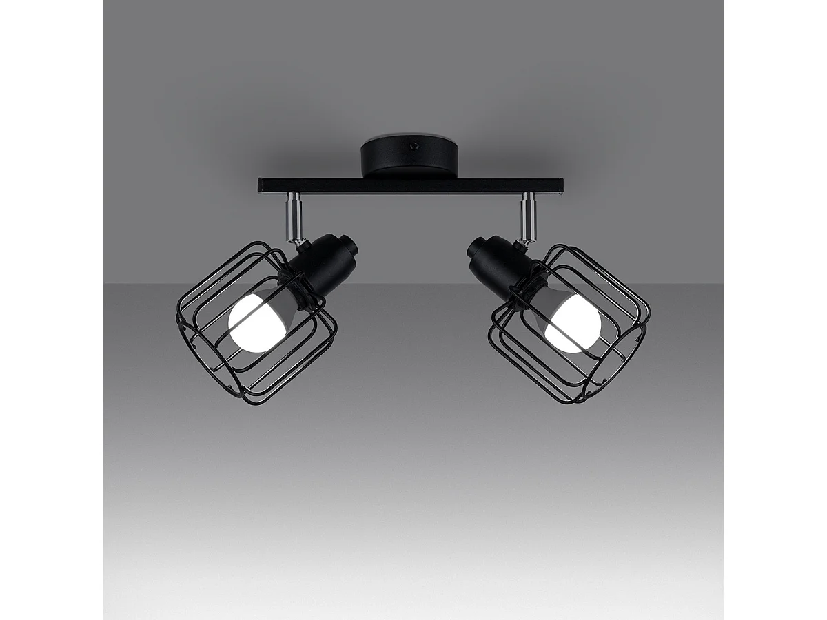 Sollux Beluci Spot de Plafond Twin Noir