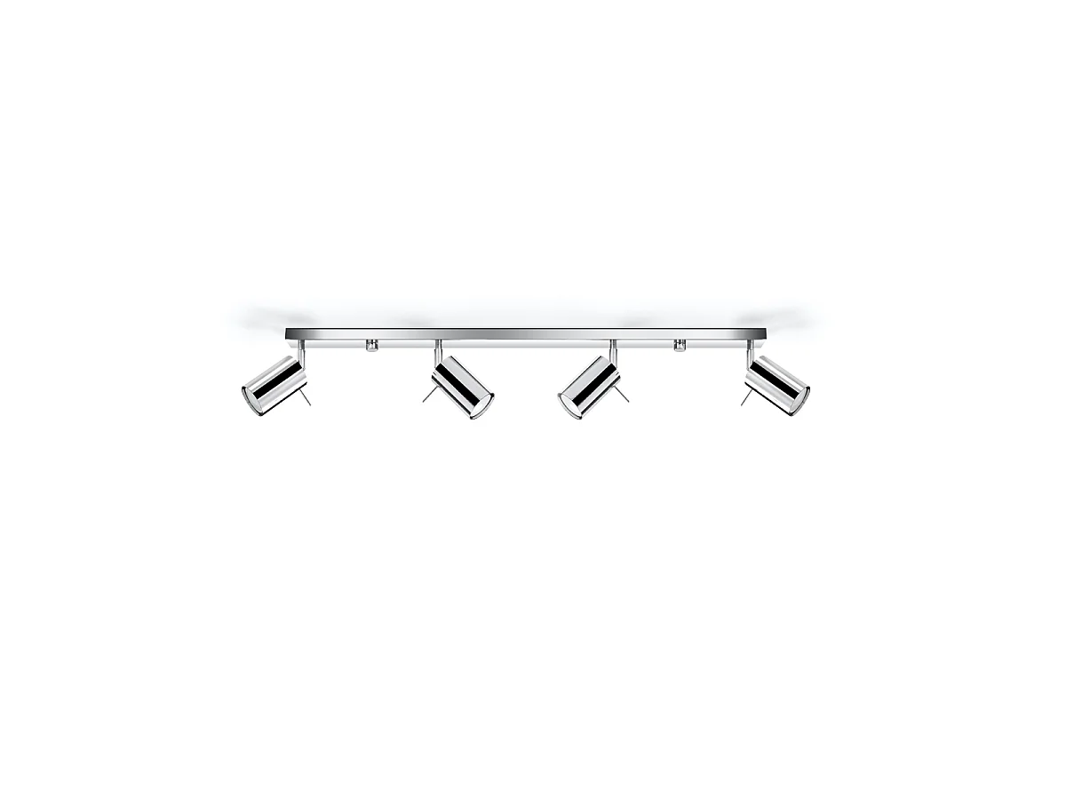 Plafonniers Ring Moderne En Acier - 4 Sources Lumineuses - L.80 X H.16 Cm - Chrome