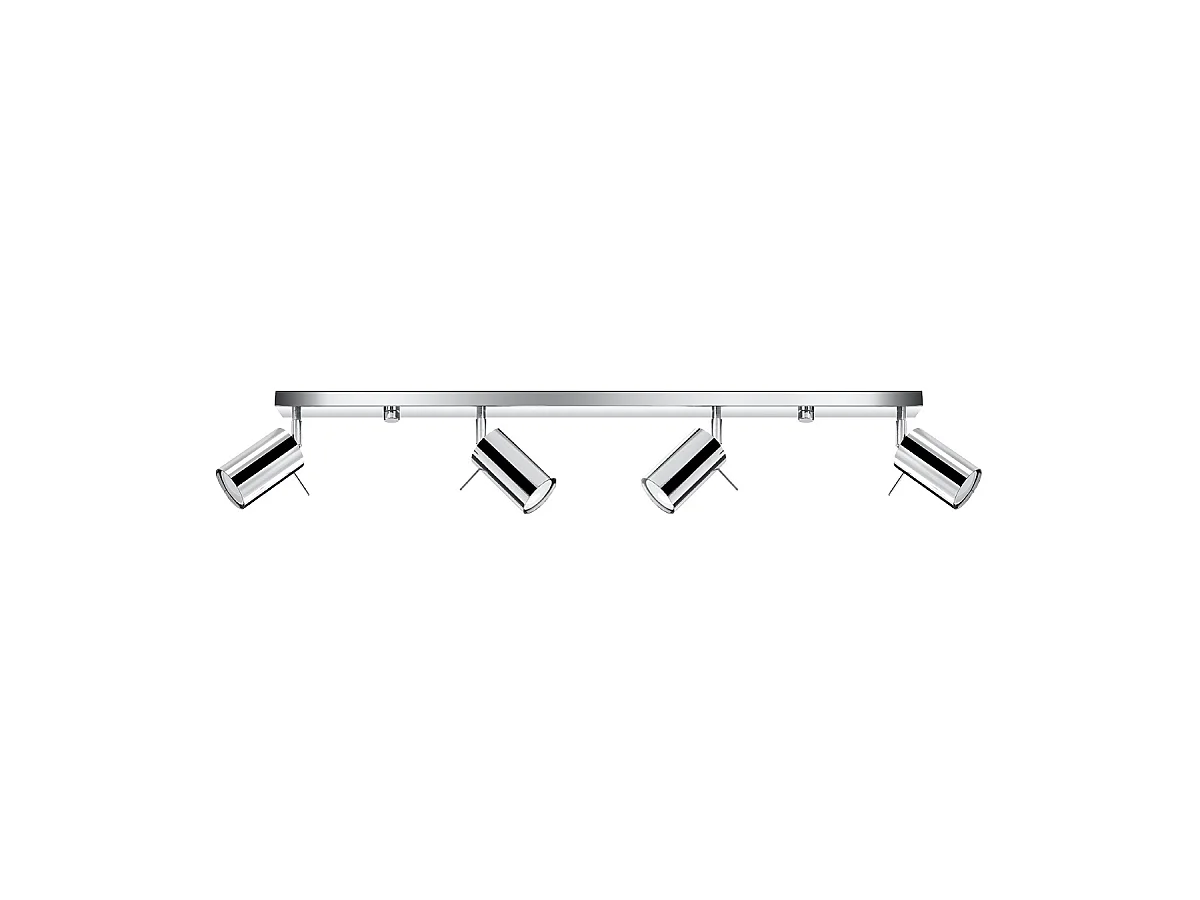 Plafonniers Ring Moderne En Acier - 4 Sources Lumineuses - L.80 X H.16 Cm - Chrome