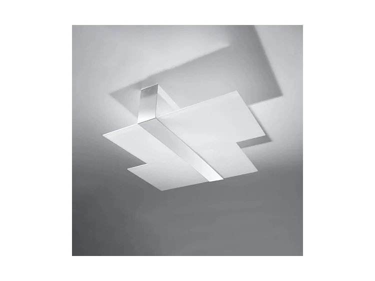 Sollux MASSIMO Plafonnier décoratif à 2 lumières, blanc, chrome, E27