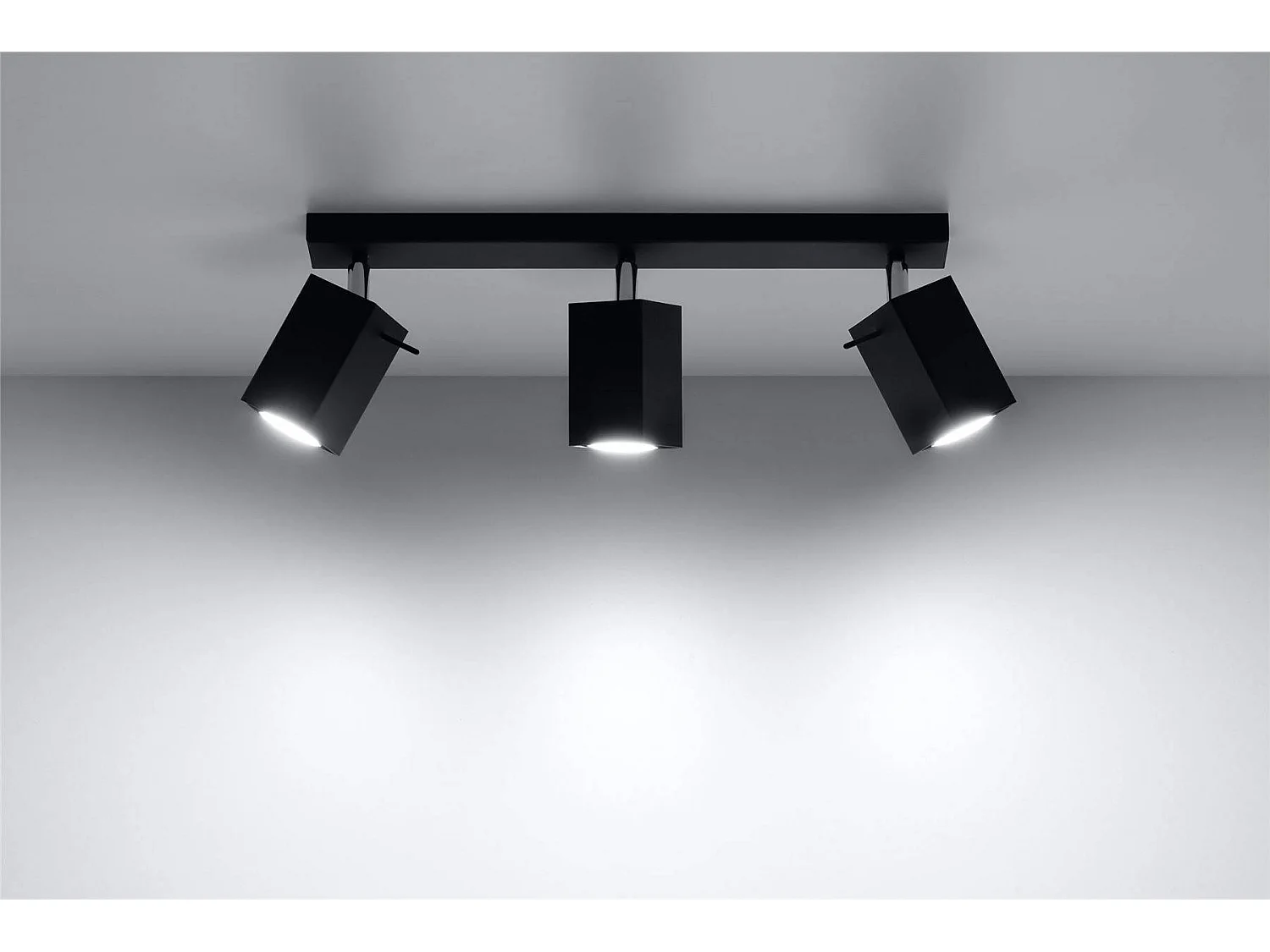 Sollux MERIDA - Barra de 3 focos de luz Negro, GU10