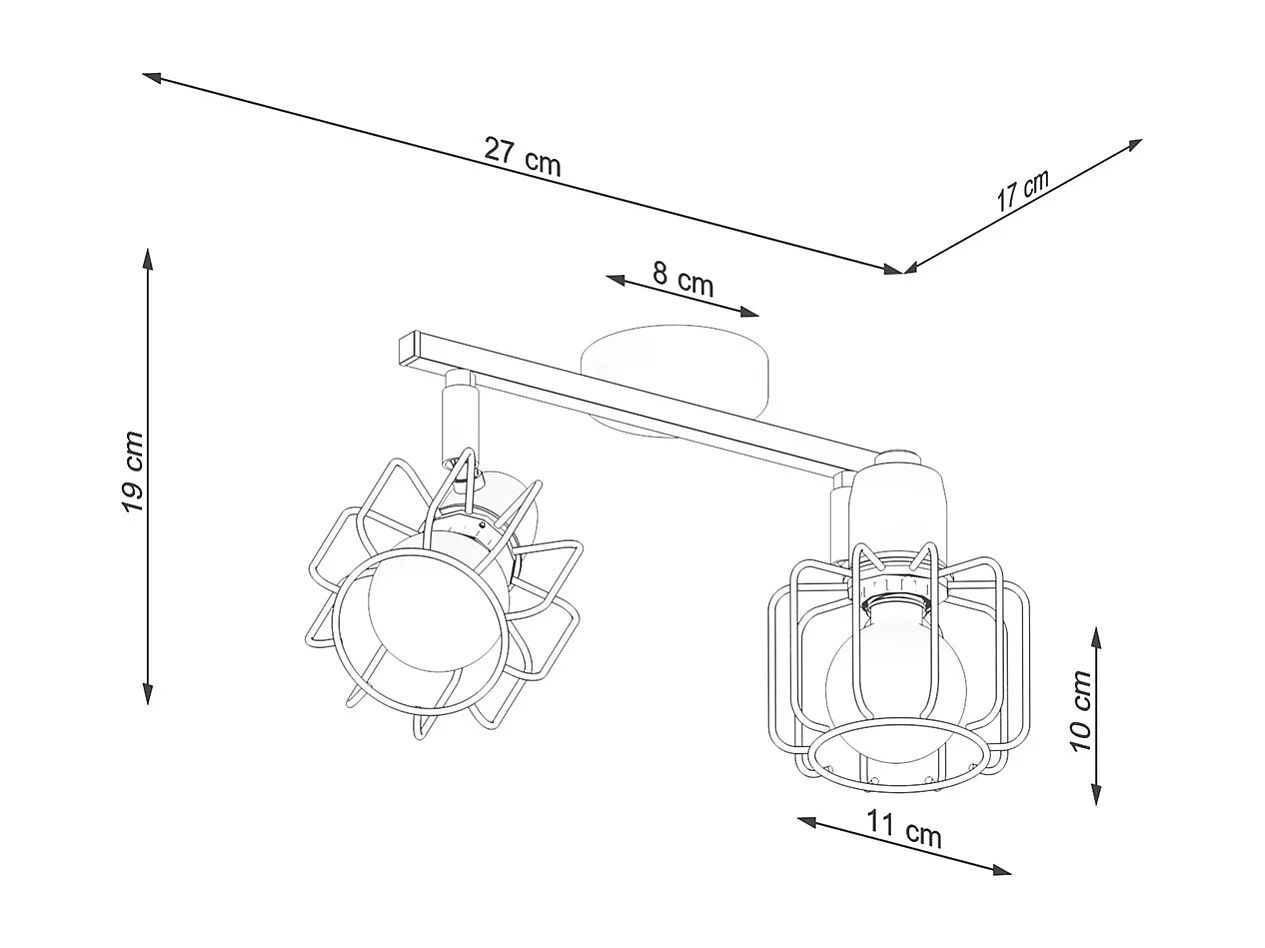 Luminárias De Teto Beluci Moderno, Aço - 2 Lichtbronnen - L.27 X H.19 Cm - Branco