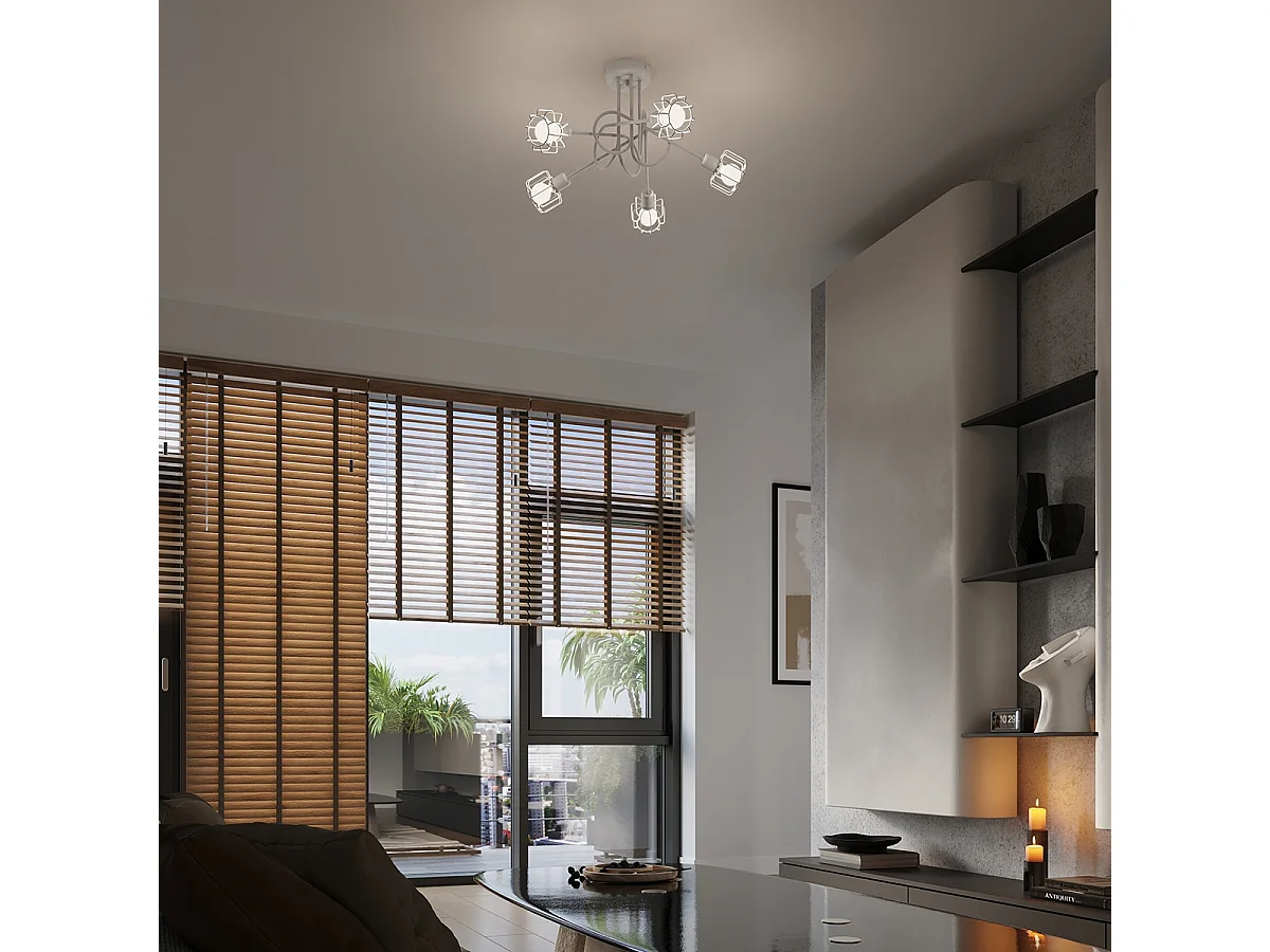 Luminárias De Teto Beluci Moderno, Aço - 2 Lichtbronnen - L.27 X H.19 Cm - Branco