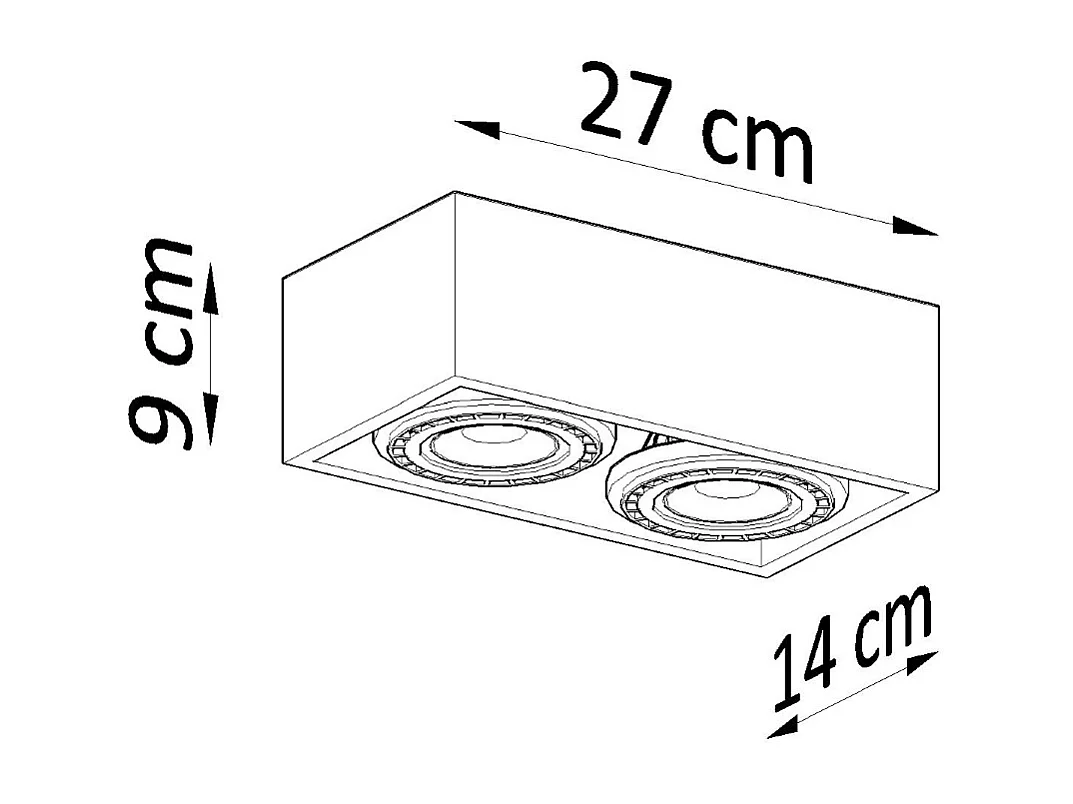 Surface Mounted Twin Abwärtsstrahlers Rectangle Grey GU10 Aufbau-Doppel-Abwärtsstrahlers Rechteck Grau GU10