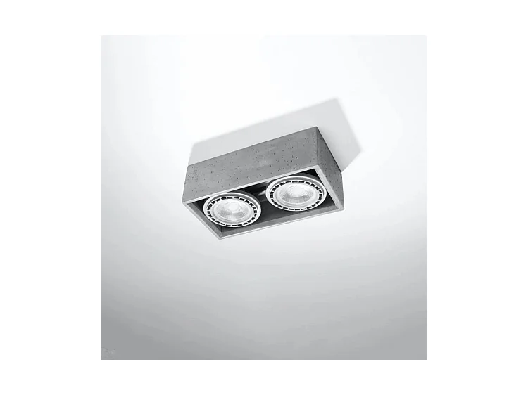 Sollux QUATRO Plafonniers Twin Downlights Rectangle Gris GU10
