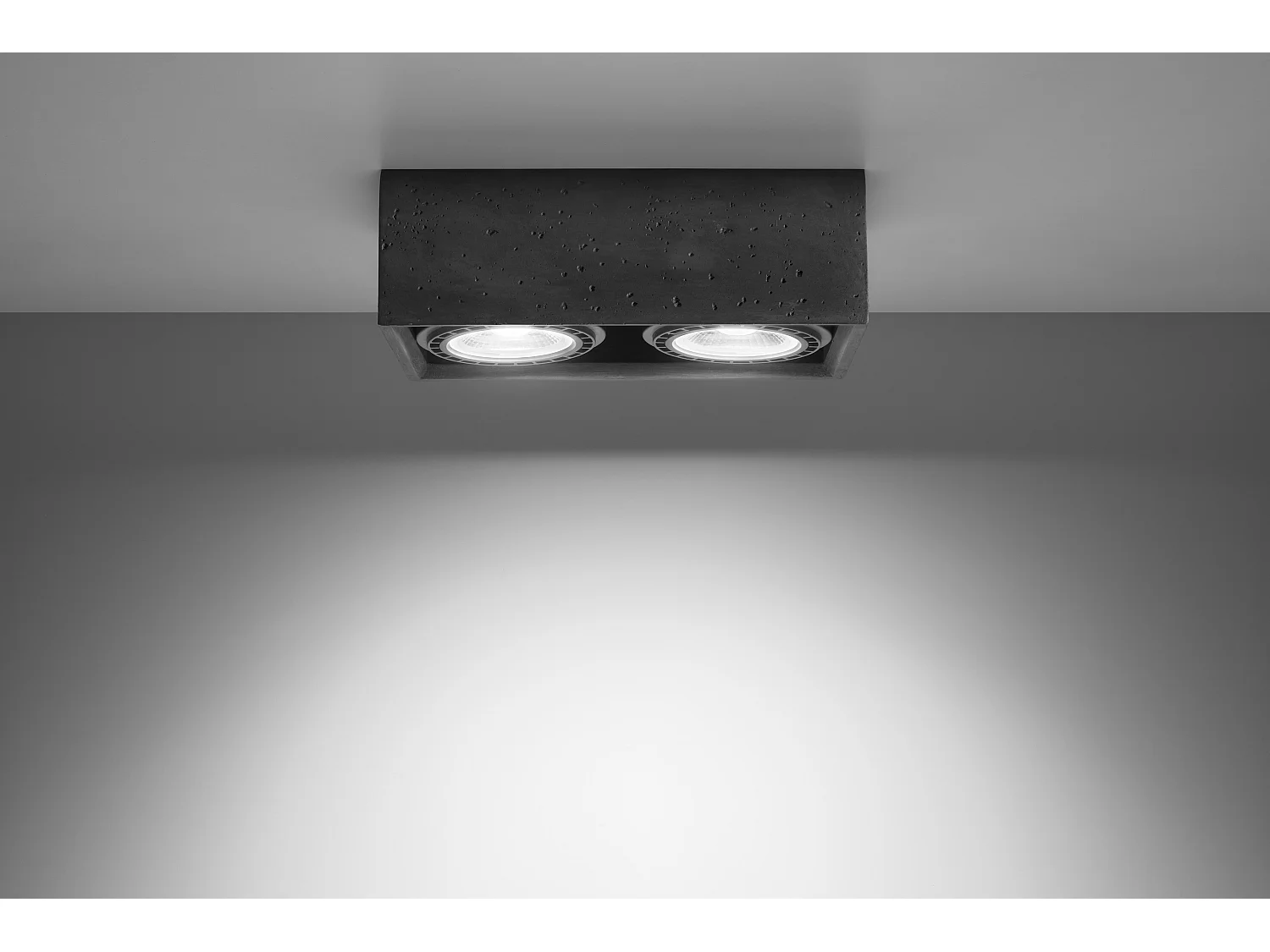 Sollux QUATRO Plafonniers Twin Downlights Rectangle Gris GU10