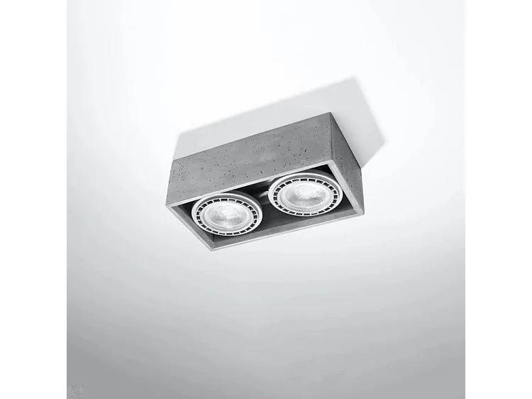 Sollux QUATRO Plafonniers Twin Downlights Rectangle Gris GU10