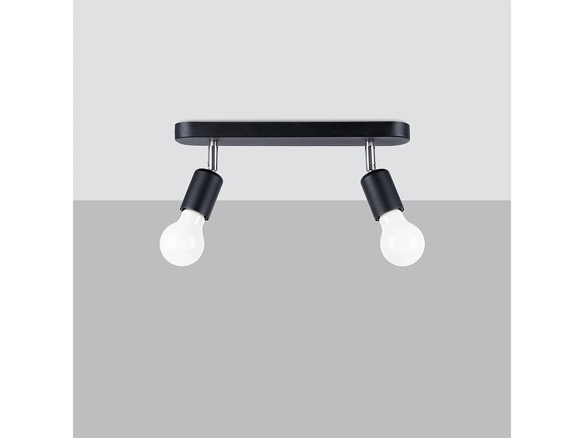 Sollux Fornes Spot de Plafond Twin Noir