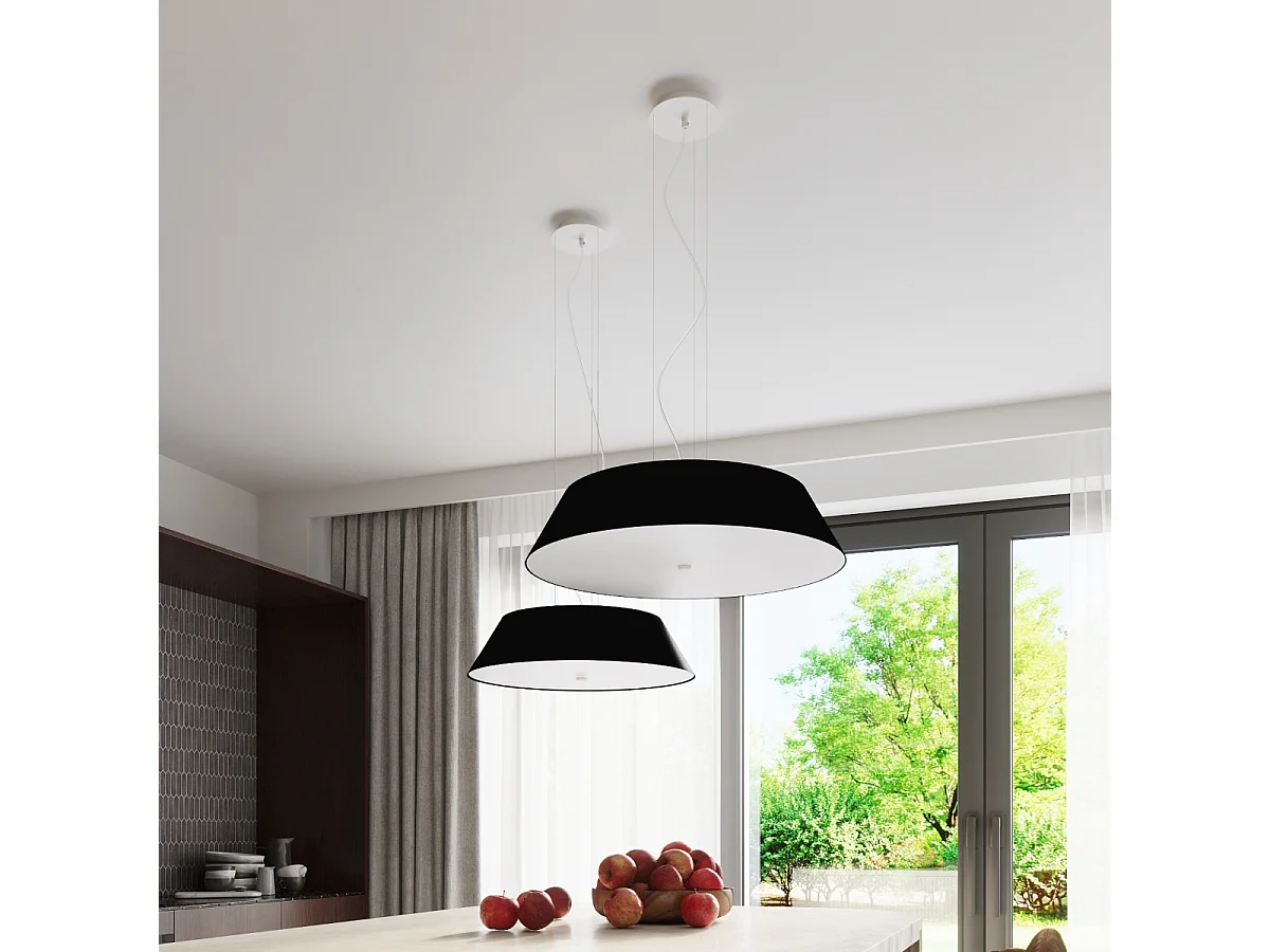 Sollux VEGA Plafonnier Cylindrique Noir 70cm E27