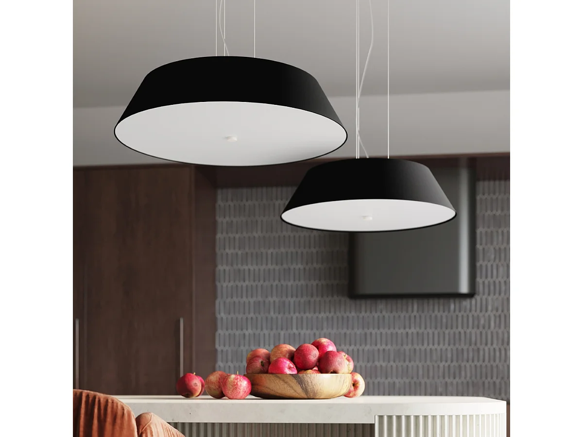Sollux VEGA Plafonnier Cylindrique Noir 70cm E27