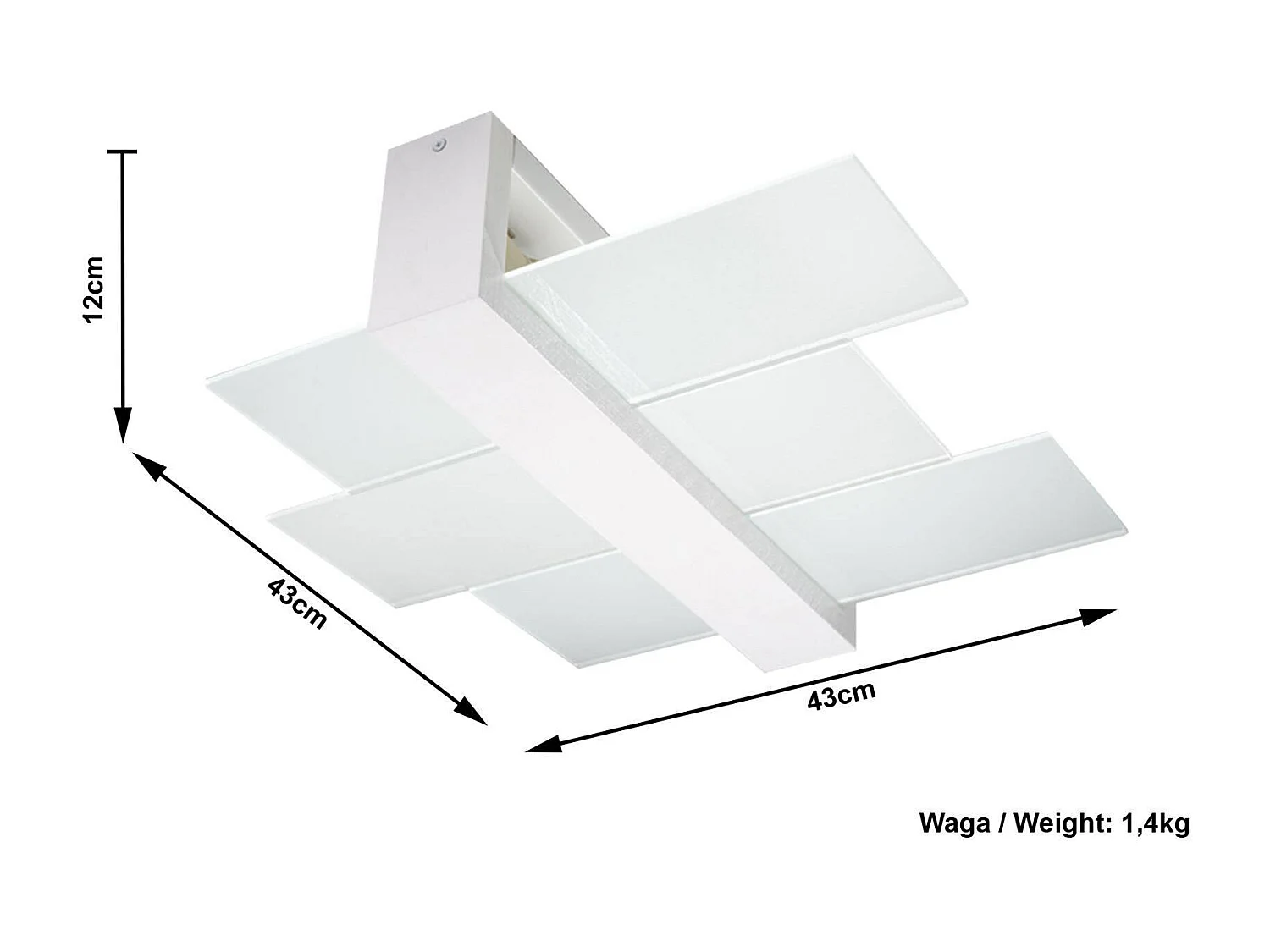 Sollux FENIKS Plafonnier à 2 Lumières Blanc, E27