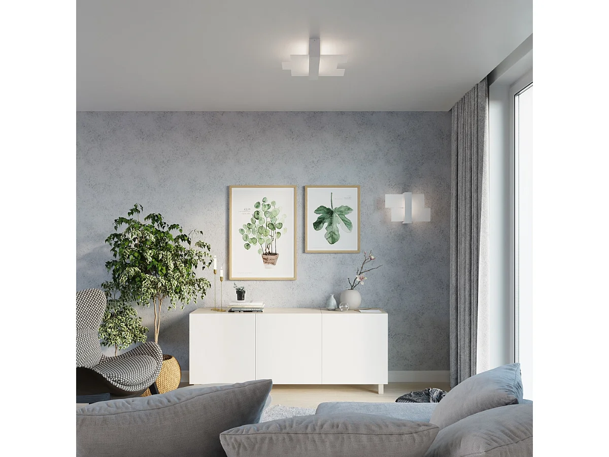 Sollux FENIKS Plafonnier à 2 Lumières Blanc, E27