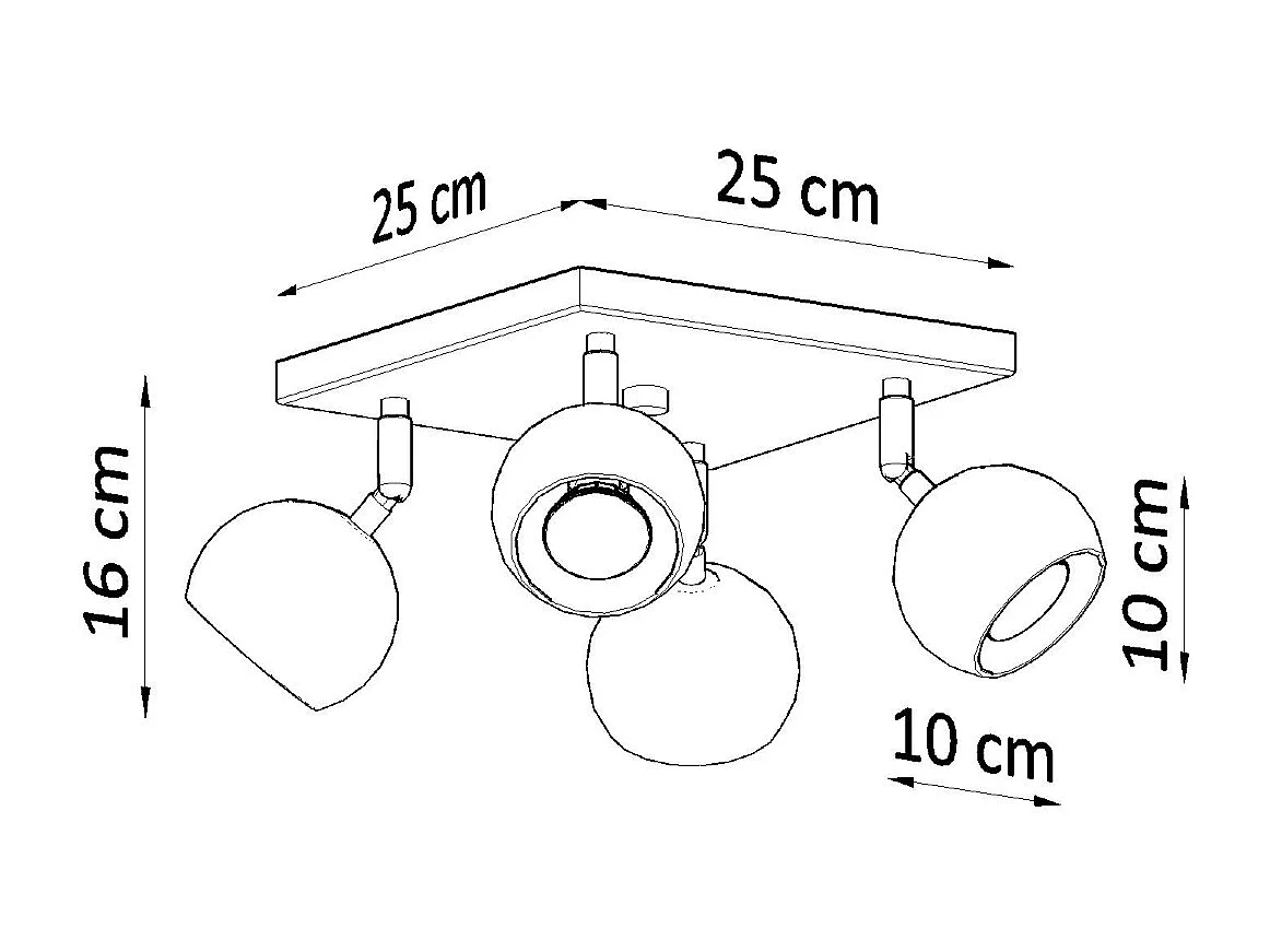 Sollux OCULARE - 4 licht Strahler Cluster Schwarz, GU10