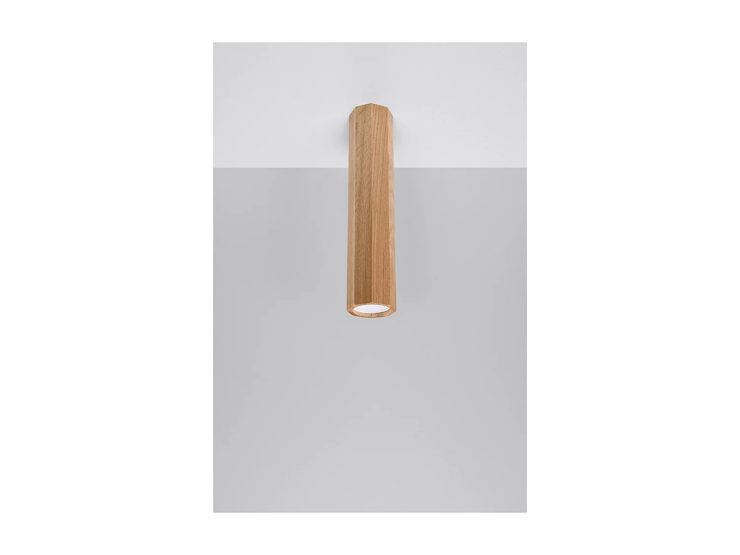 Sollux Lighting Zeke Bois de plafonnier octogonal monté en surface en chêne, 17,5 cm