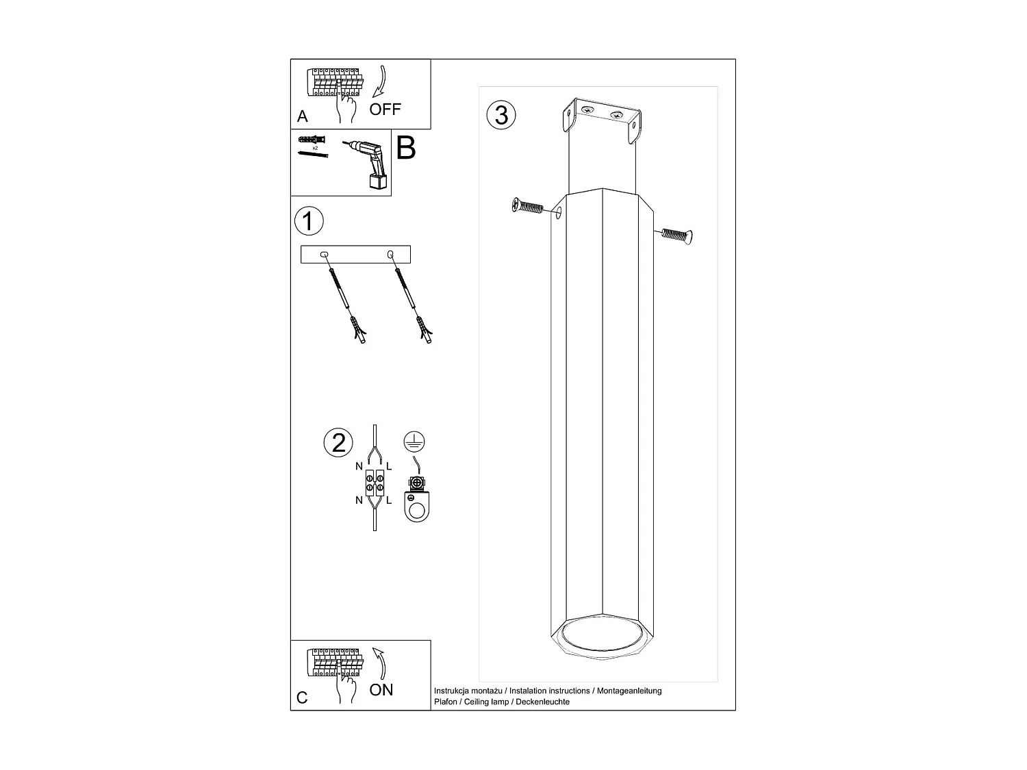 Sollux Lighting Zeke Bois de plafonnier octogonal monté en surface en chêne, 17,5 cm