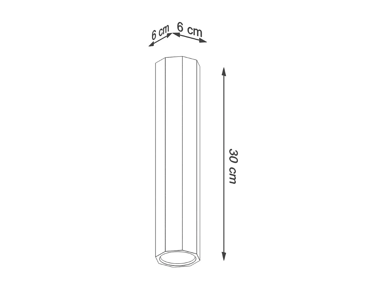 Sollux Lighting Zeke Bois de plafonnier octogonal monté en surface en chêne, 17,5 cm