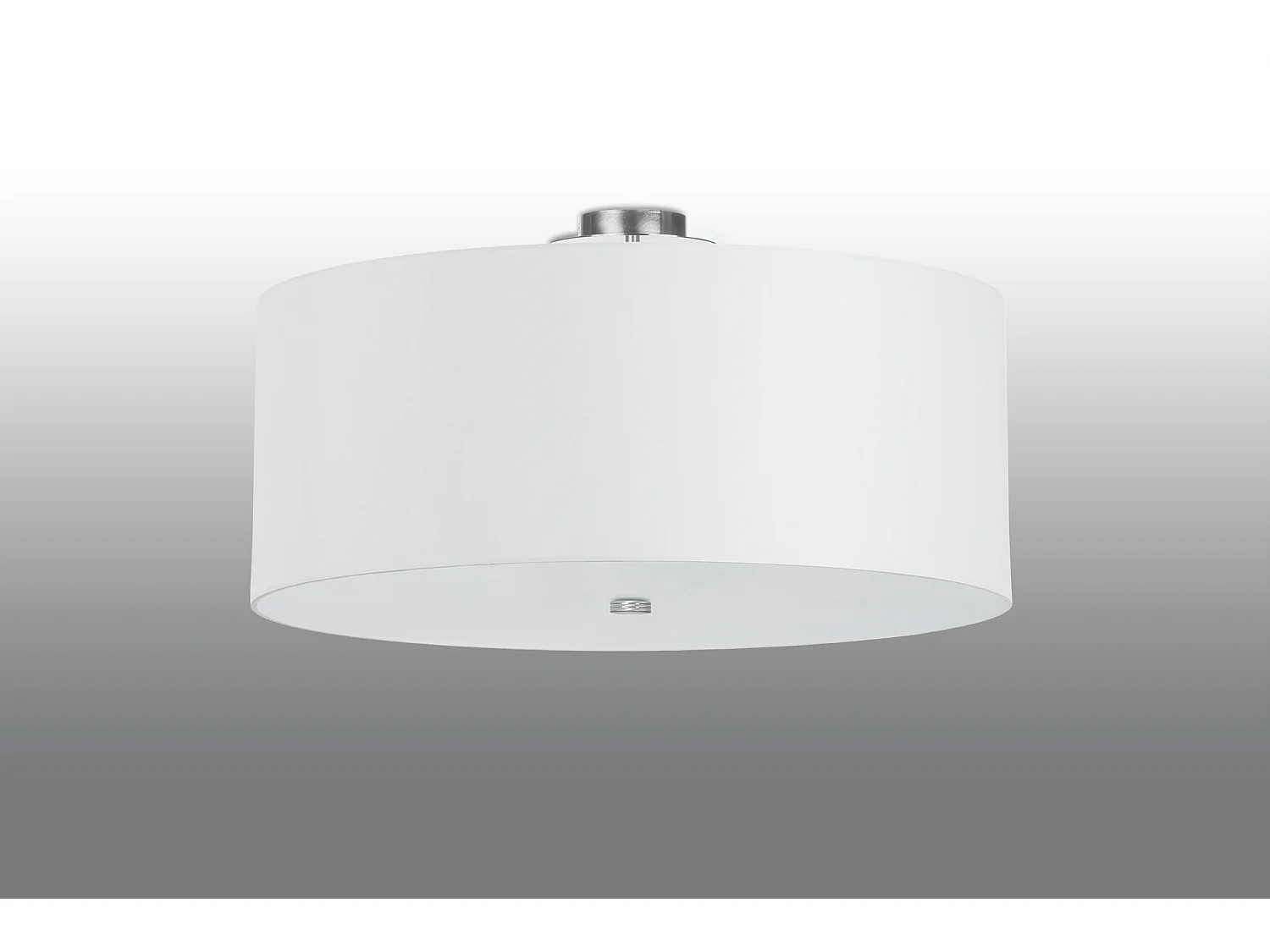 Luminárias De Teto Otto Minimalista, Tecido/Vidro/Aço - 6 Lichtbronnen - L.70 X H.35 Cm - Branco