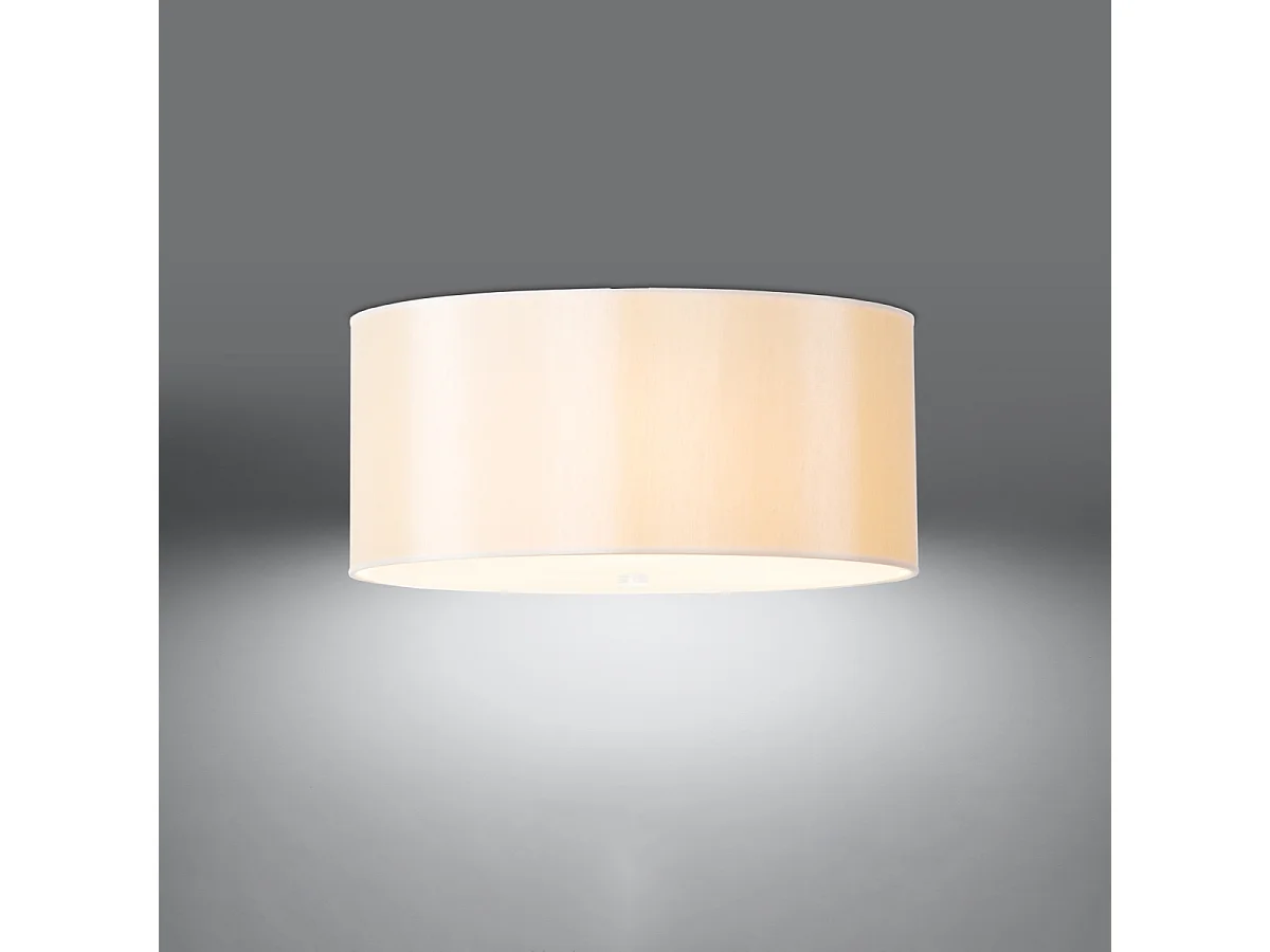 Luminárias De Teto Otto Minimalista, Tecido/Vidro/Aço - 6 Lichtbronnen - L.70 X H.35 Cm - Branco