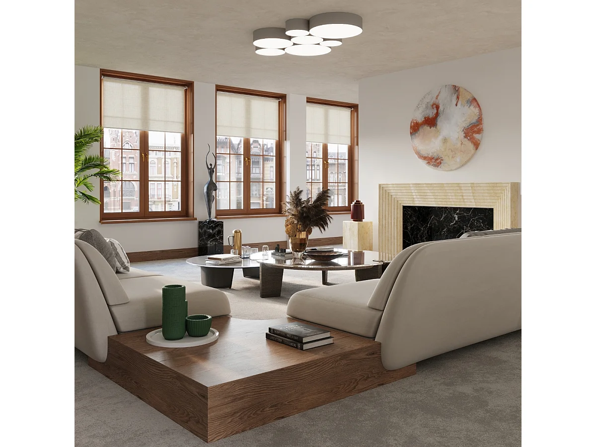 Sollux ARENA Cylindrique Flush Gris Clair 25cm E27