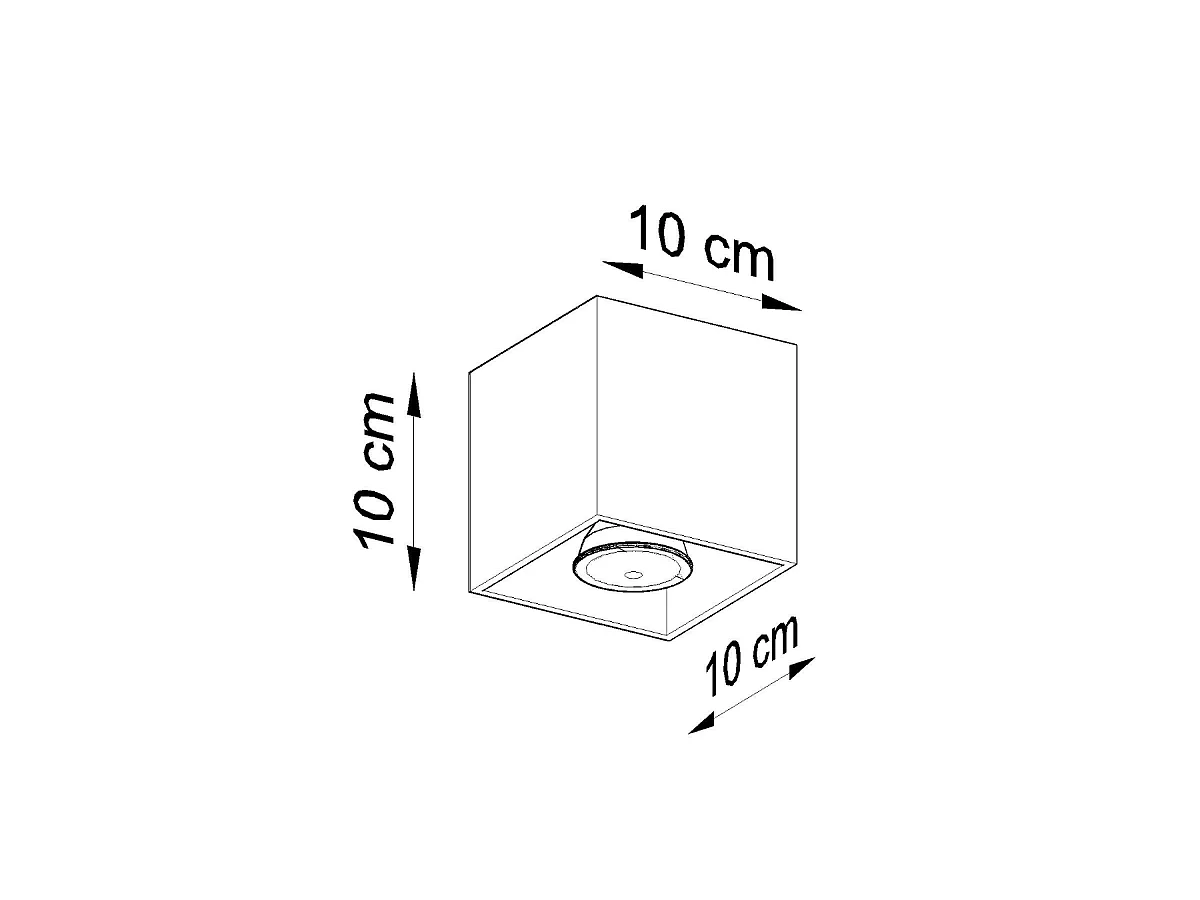 Plafonniers Quad Moderne En Aluminium - 1 Sources Lumineuses - L.10 X H.10 Cm - Anthracite