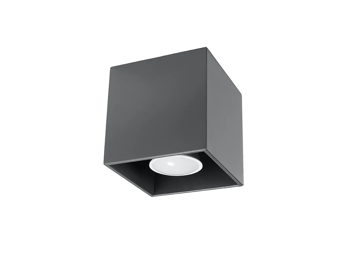 Plafonniers Quad Moderne En Aluminium - 1 Sources Lumineuses - L.10 X H.10 Cm - Anthracite