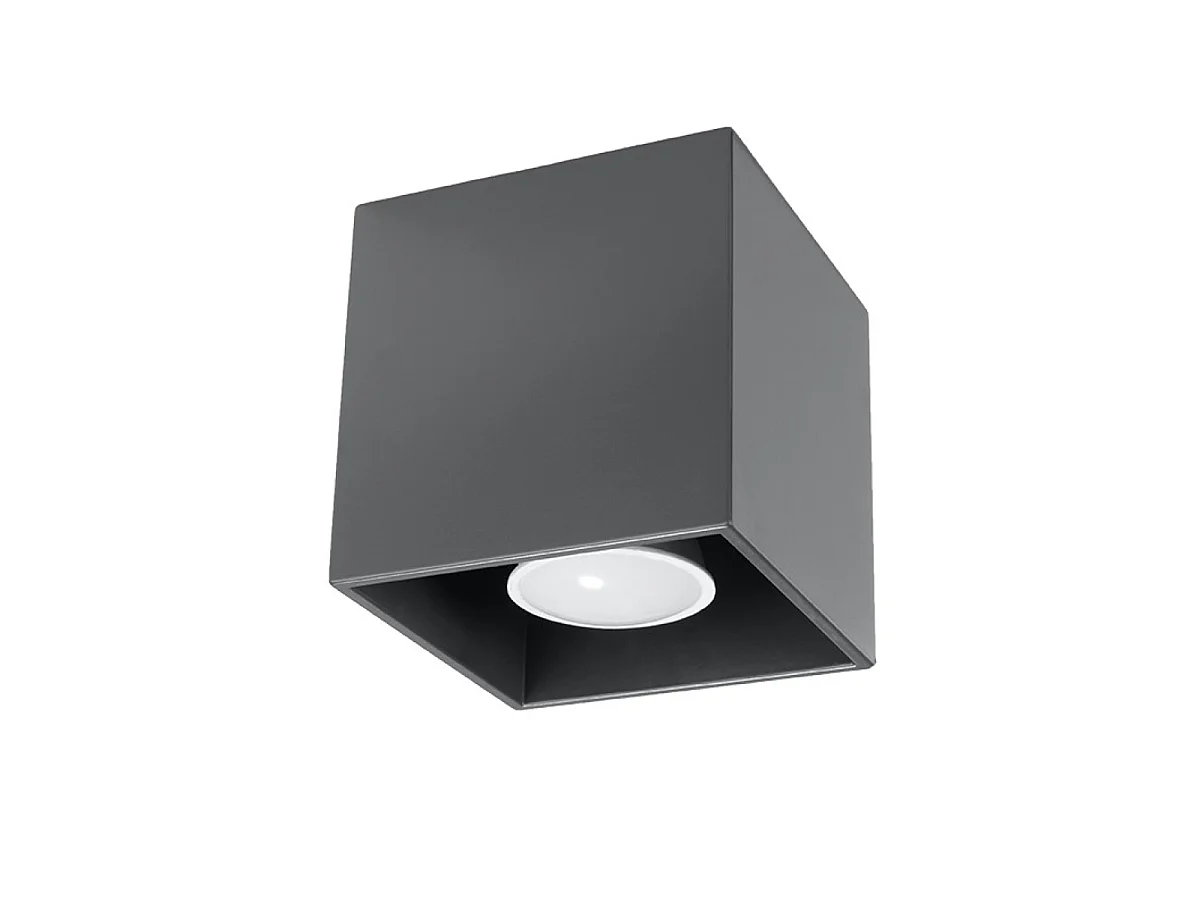 Luminárias De Teto Quad Moderno, Alumínio - 1 Lichtbronnen - L.10 X H.10 Cm - Antracite