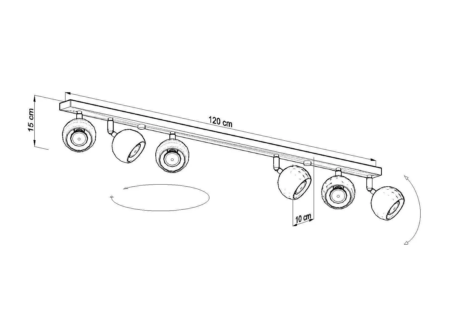 Sollux OCULARE - 6 licht Strahler Bar Weiß, GU10