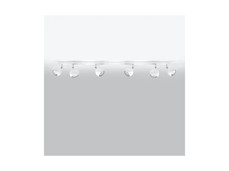 Plafondlampen Oculare Modern Van  - 6 Lichtbronnen - L.118 X H.16 Cm - Wit