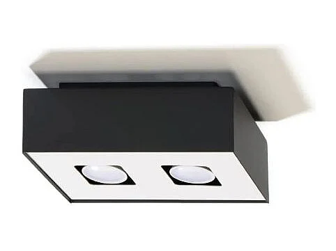 Plafondlampen Mono Minimalistisch Van  - 2 Lichtbronnen - L.24 X H.11 Cm - Zwart Wit