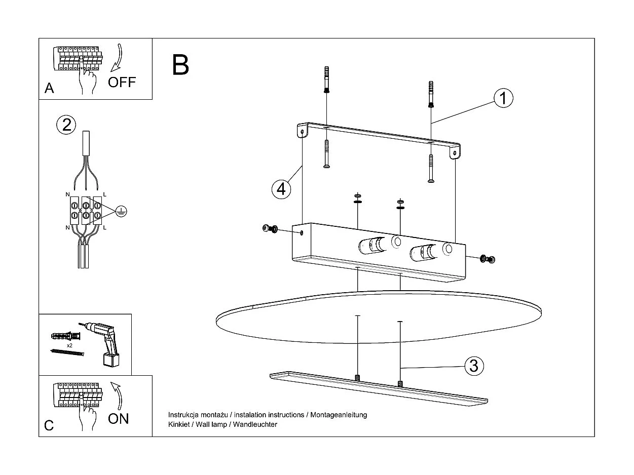 Sollux lichting Salia Dekorative Unterputz-Deckenleuchte, Weiß, Chrom, 2x G9