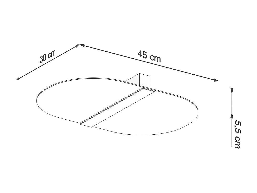 Plafondlampen Salia Modern Van  - 4 Lichtbronnen - L.45 X H.5,5 Cm - Chroom